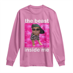 Funny Cat Meme Long Sleeve Shirt The Beast Inside Me TS09 Azalea Print Your Wear
