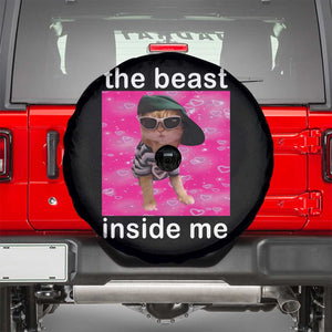 Funny Cat Meme Spare Tire Cover The Beast Inside Me TS09 Black Print Your Wear