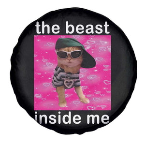 Funny Cat Meme Spare Tire Cover The Beast Inside Me TS09 Print Your Wear