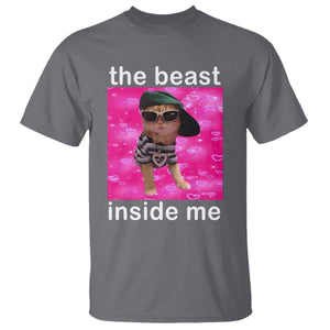 Funny Cat Meme T Shirt The Beast Inside Me TS09 Charcoal Print Your Wear