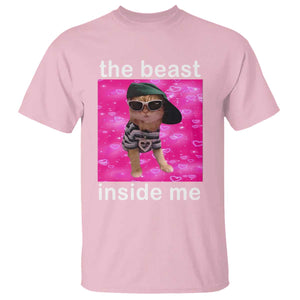 Funny Cat Meme T Shirt The Beast Inside Me TS09 Light Pink Print Your Wear