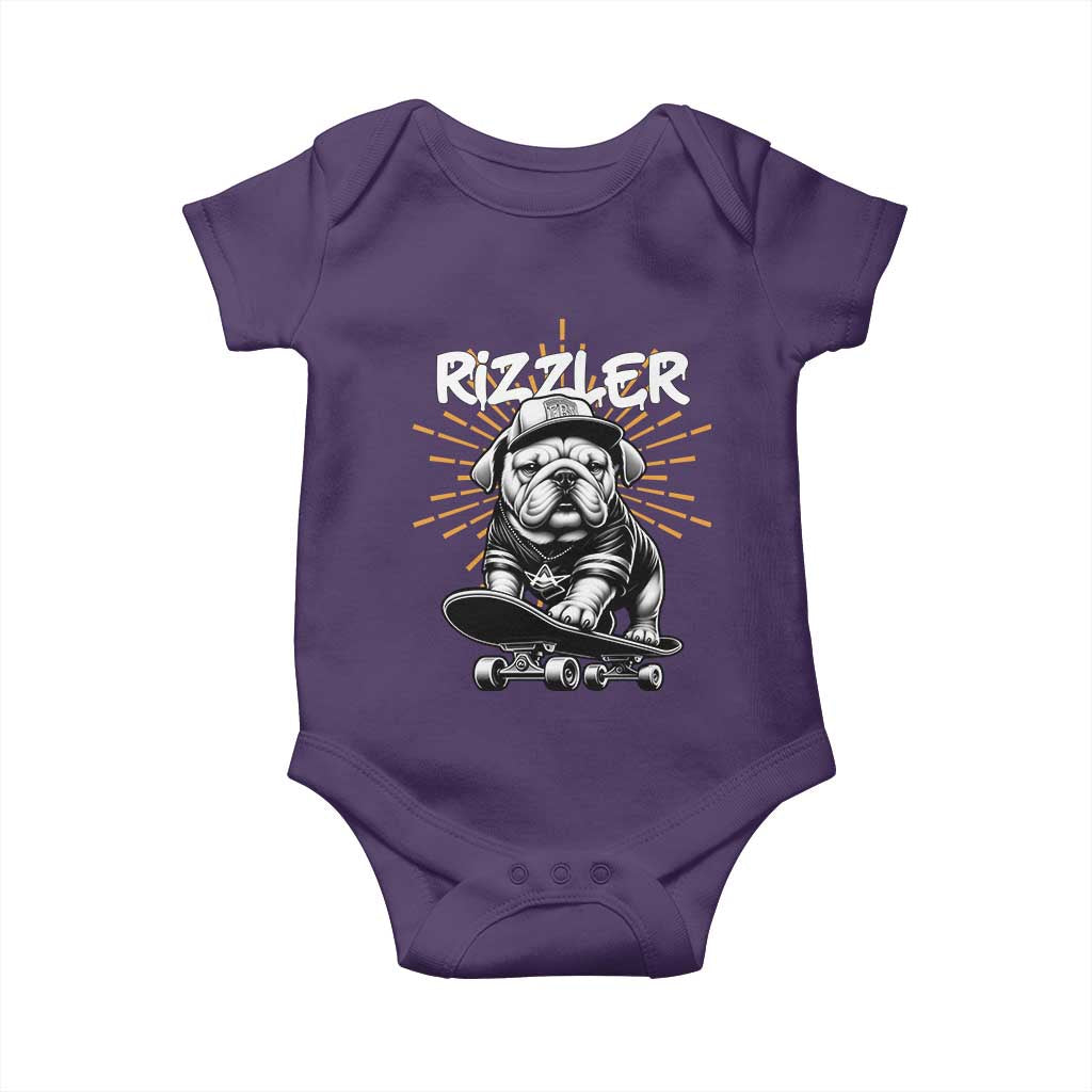 Funny Meme Rizzler Dog Baby Onesie TS09 Purple Print Your Wear