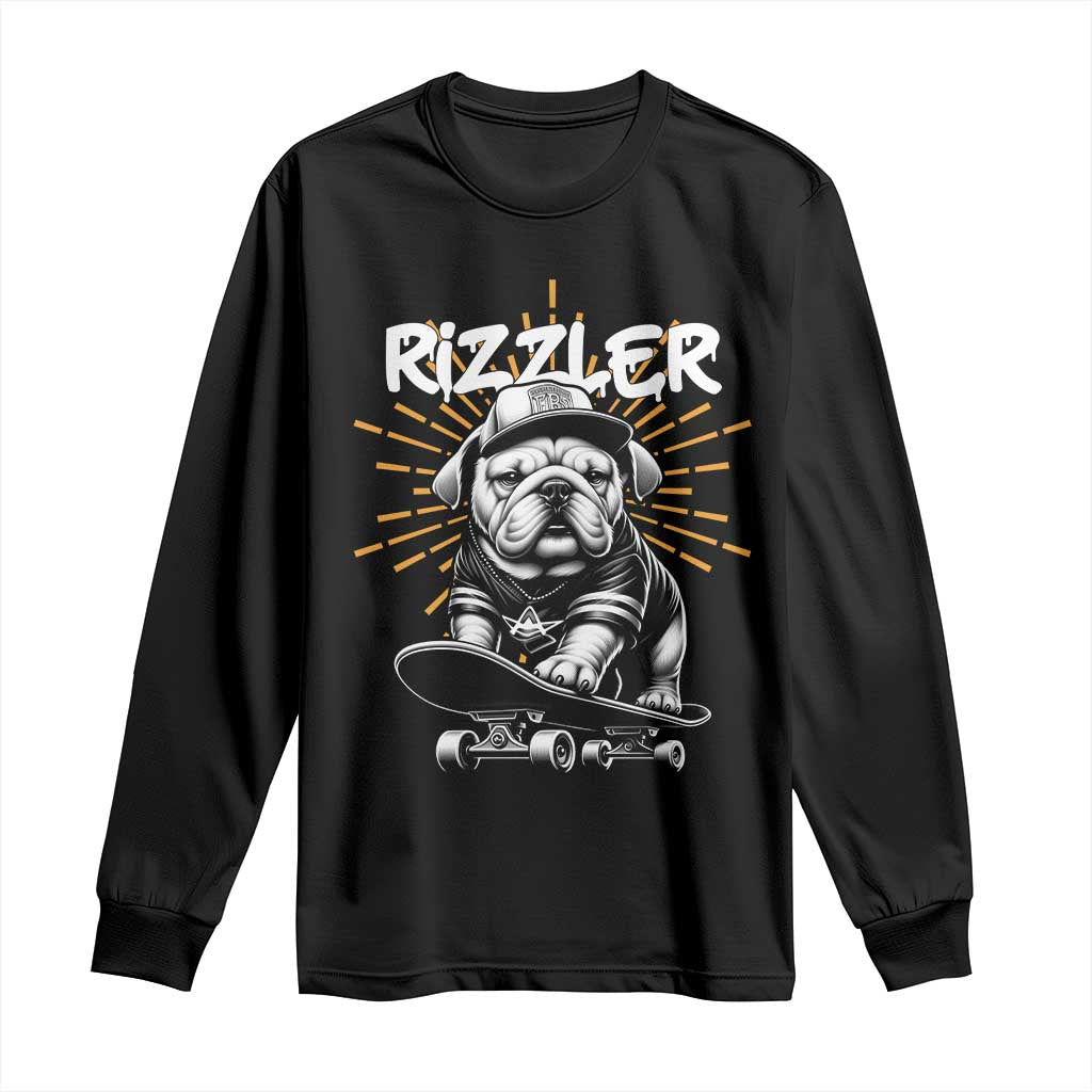 Funny Meme Rizzler Dog Long Sleeve Shirt TS09 Black Print Your Wear