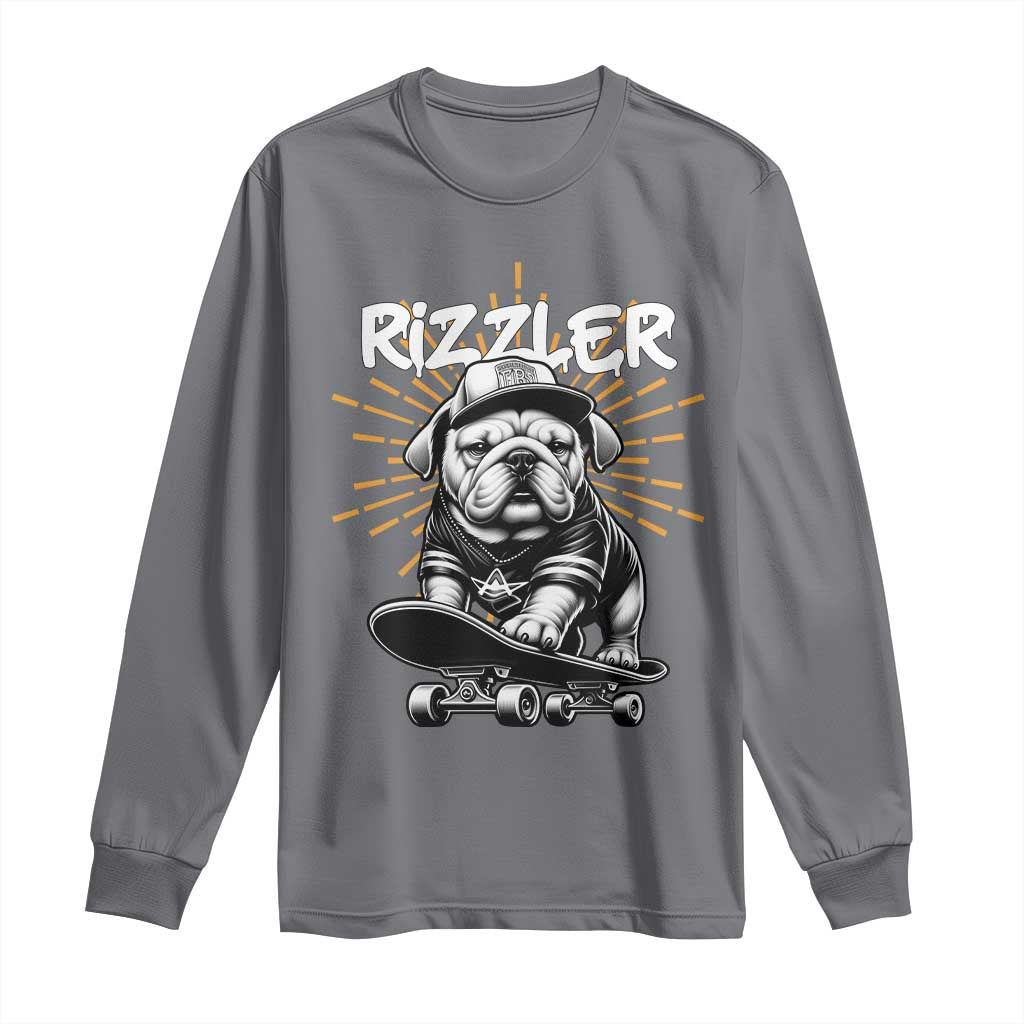 Funny Meme Rizzler Dog Long Sleeve Shirt TS09 Charcoal Print Your Wear
