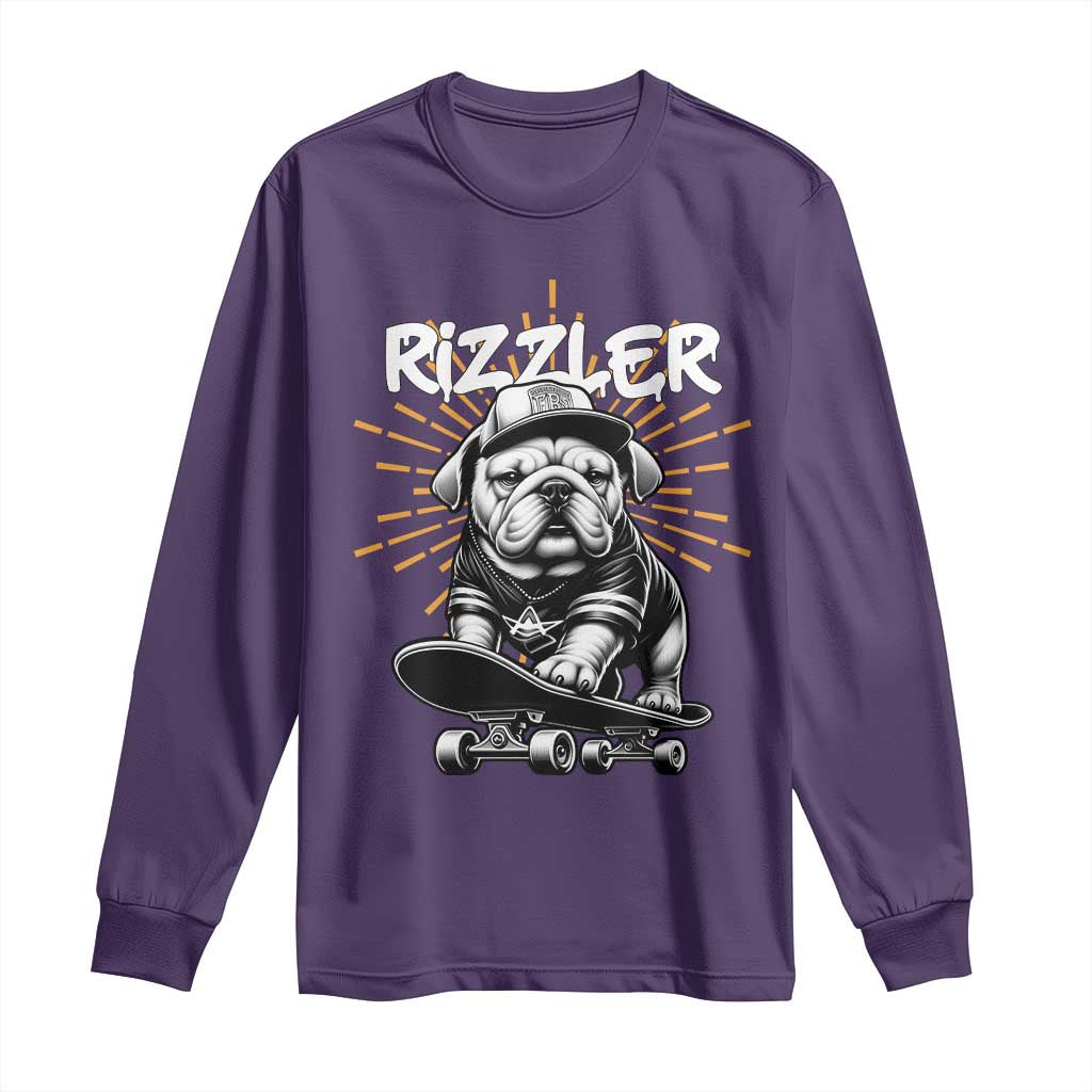 Funny Meme Rizzler Dog Long Sleeve Shirt TS09 Purple Print Your Wear