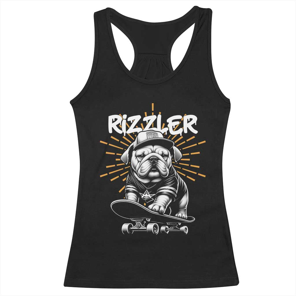Funny Meme Rizzler Dog Racerback Tank Top TS09 Black Print Your Wear