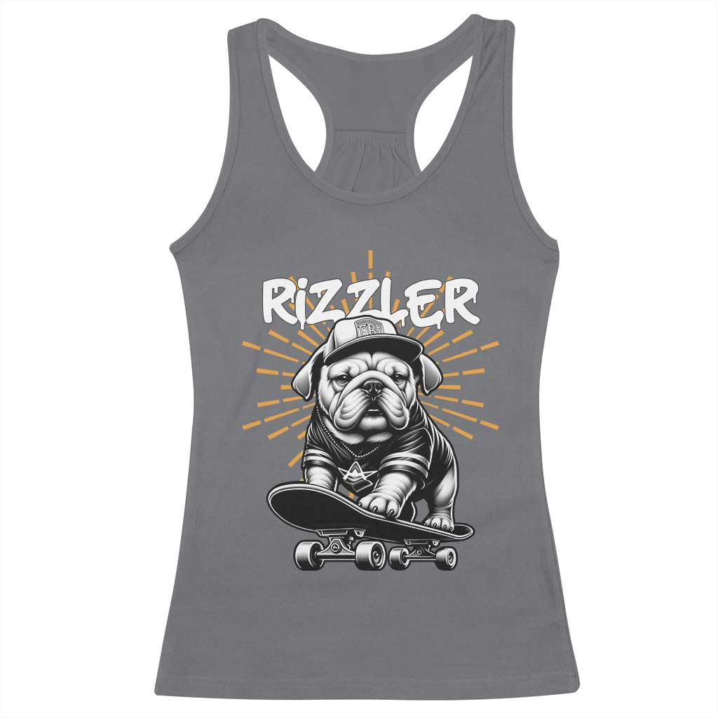 Funny Meme Rizzler Dog Racerback Tank Top TS09 Charcoal Print Your Wear