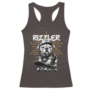 Funny Meme Rizzler Dog Racerback Tank Top TS09 Dark Chocolate Print Your Wear