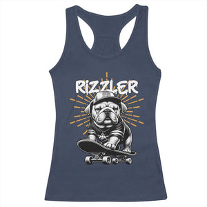 Funny Meme Rizzler Dog Racerback Tank Top TS09 Navy Print Your Wear