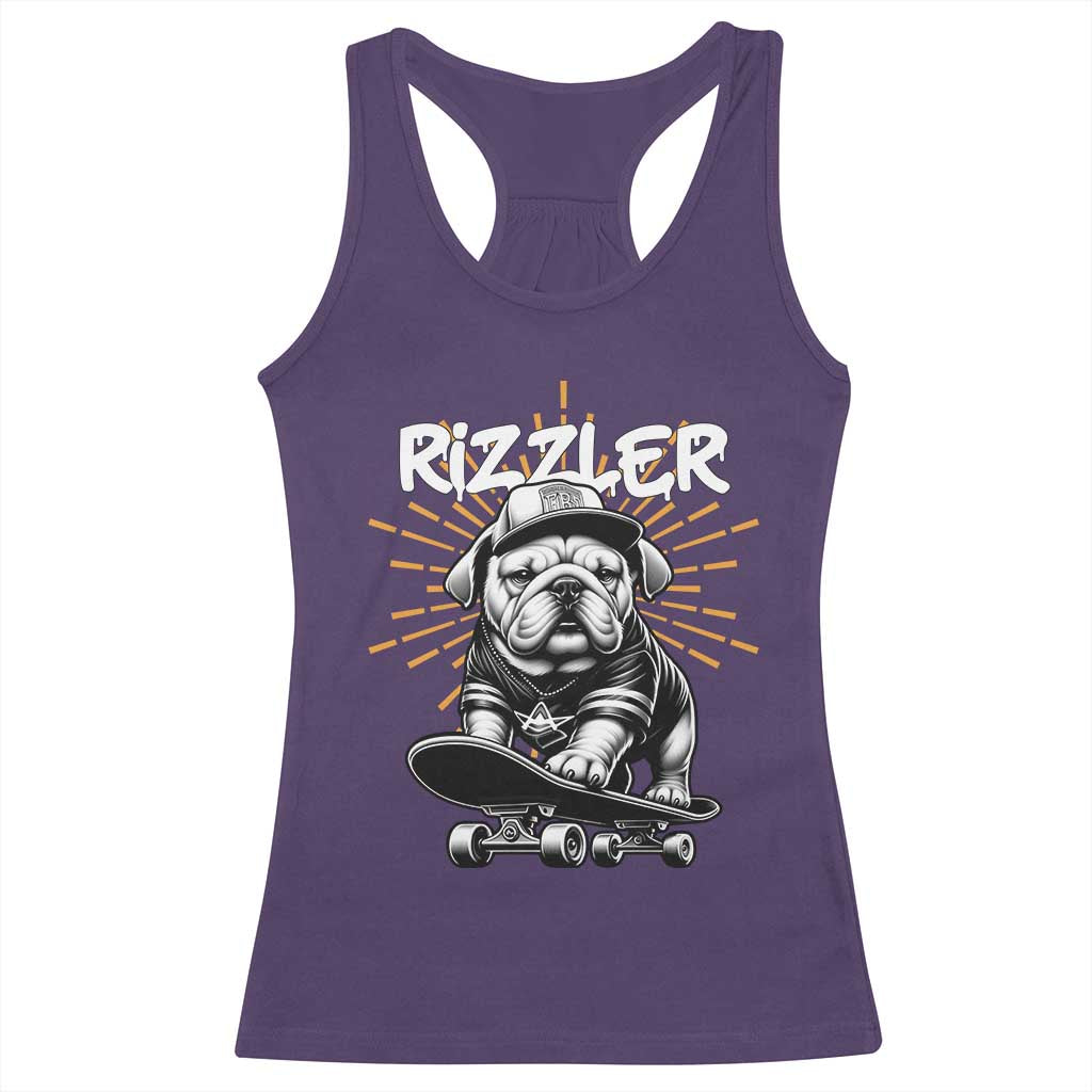 Funny Meme Rizzler Dog Racerback Tank Top TS09 Purple Print Your Wear