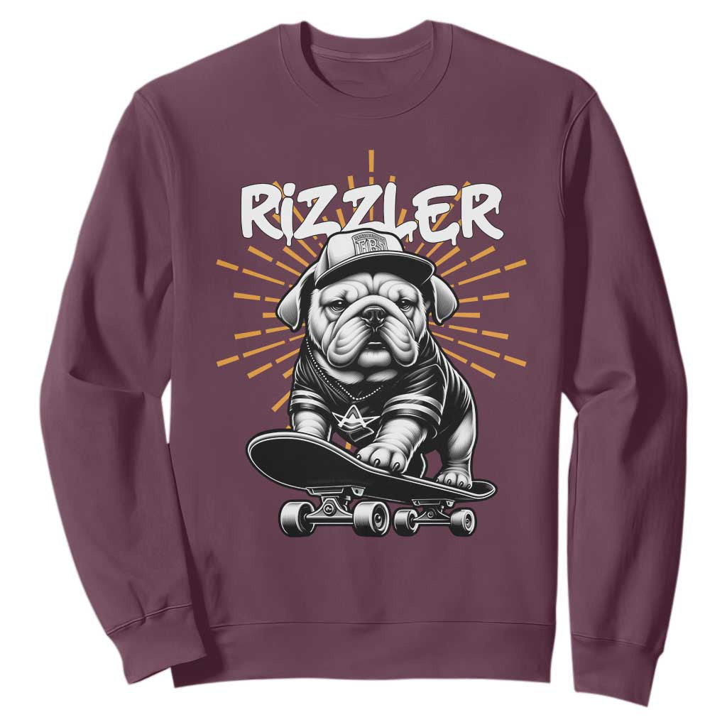 Funny Meme Rizzler Dog Sweatshirt TS09 Maroon Print Your Wear