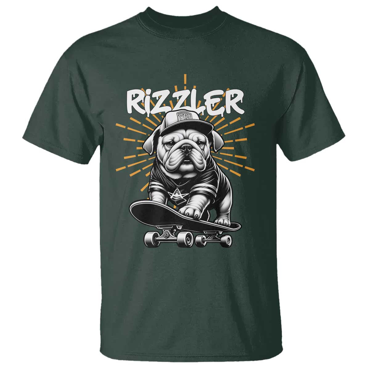 Funny Meme Rizzler Dog T Shirt TS09 Dark Forest Green Print Your Wear