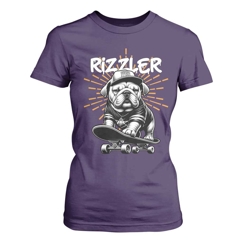 Funny Meme Rizzler Dog T Shirt For Women TS09 Purple Print Your Wear