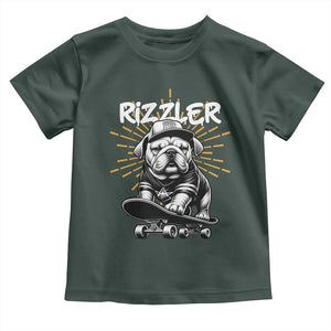 Funny Meme Rizzler Dog Toddler T Shirt TS09 Dark Forest Green Print Your Wear