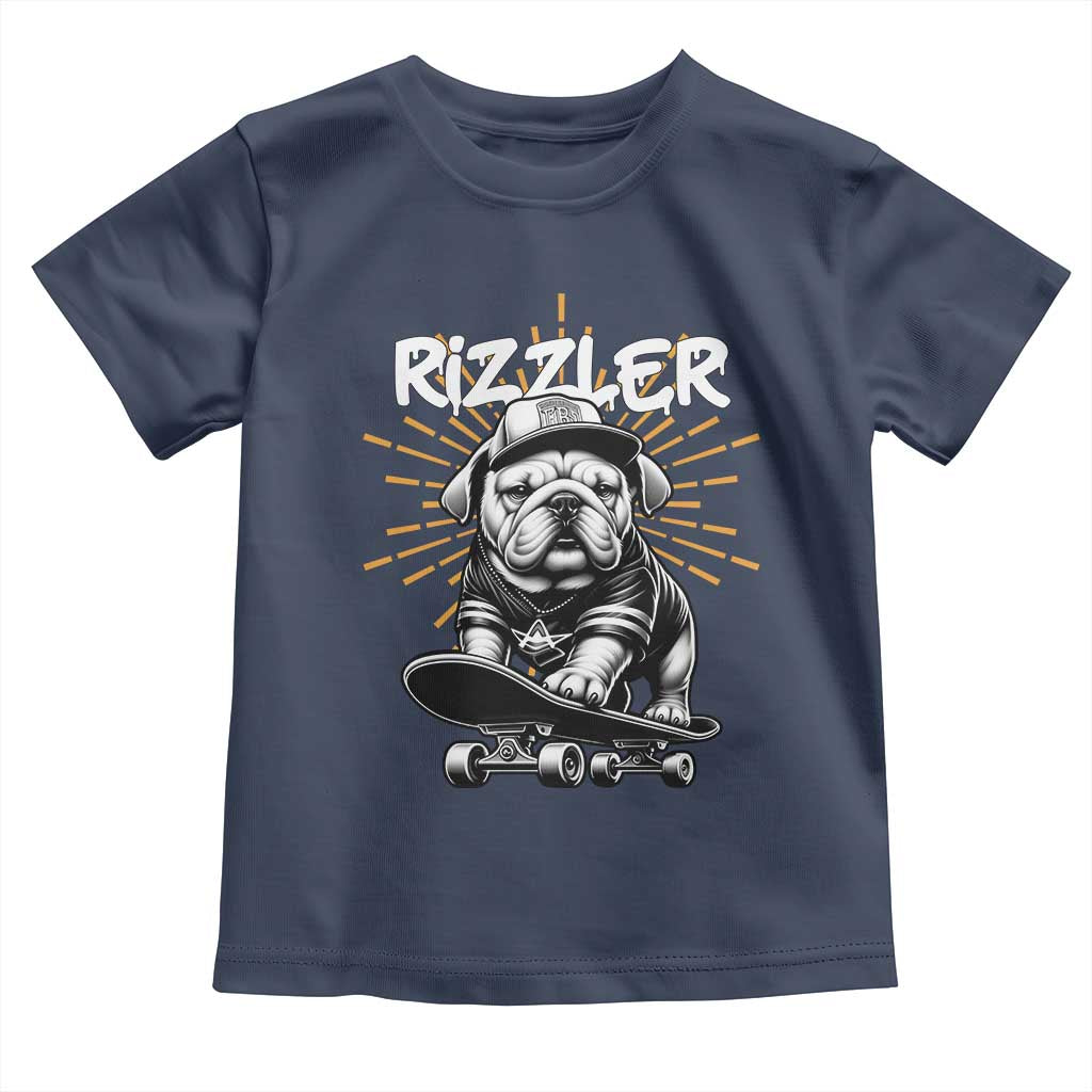 Funny Meme Rizzler Dog Toddler T Shirt TS09 Navy Print Your Wear