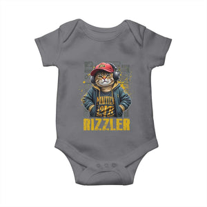 Funny Meme Rizzler Cat Baby Onesie TS09 Charcoal Print Your Wear