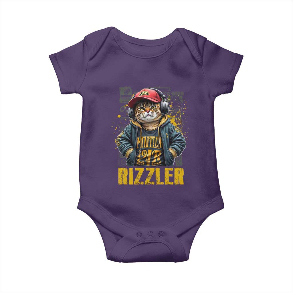Funny Meme Rizzler Cat Baby Onesie TS09 Purple Print Your Wear