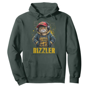 Funny Meme Rizzler Cat Hoodie TS09 Dark Forest Green Print Your Wear