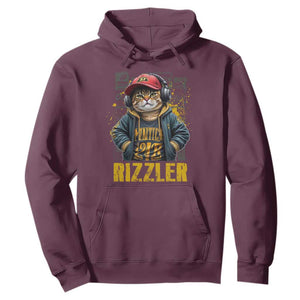 Funny Meme Rizzler Cat Hoodie TS09 Maroon Print Your Wear