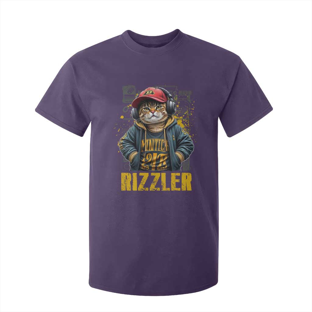 Funny Meme Rizzler Cat T Shirt For Kid TS09 Purple Print Your Wear