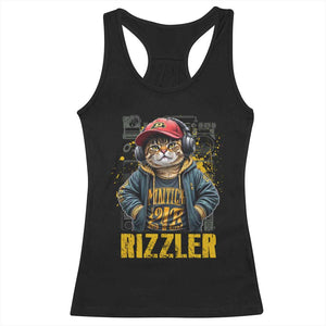 Funny Meme Rizzler Cat Racerback Tank Top TS09 Black Print Your Wear