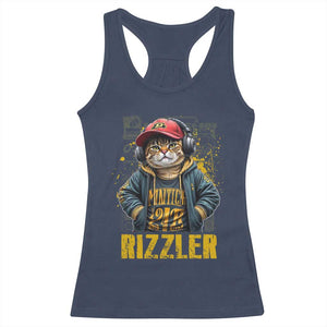 Funny Meme Rizzler Cat Racerback Tank Top TS09 Navy Print Your Wear