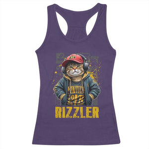 Funny Meme Rizzler Cat Racerback Tank Top TS09 Purple Print Your Wear