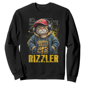 Funny Meme Rizzler Cat Sweatshirt TS09 Black Print Your Wear