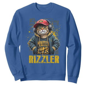 Funny Meme Rizzler Cat Sweatshirt TS09 Royal Blue Print Your Wear