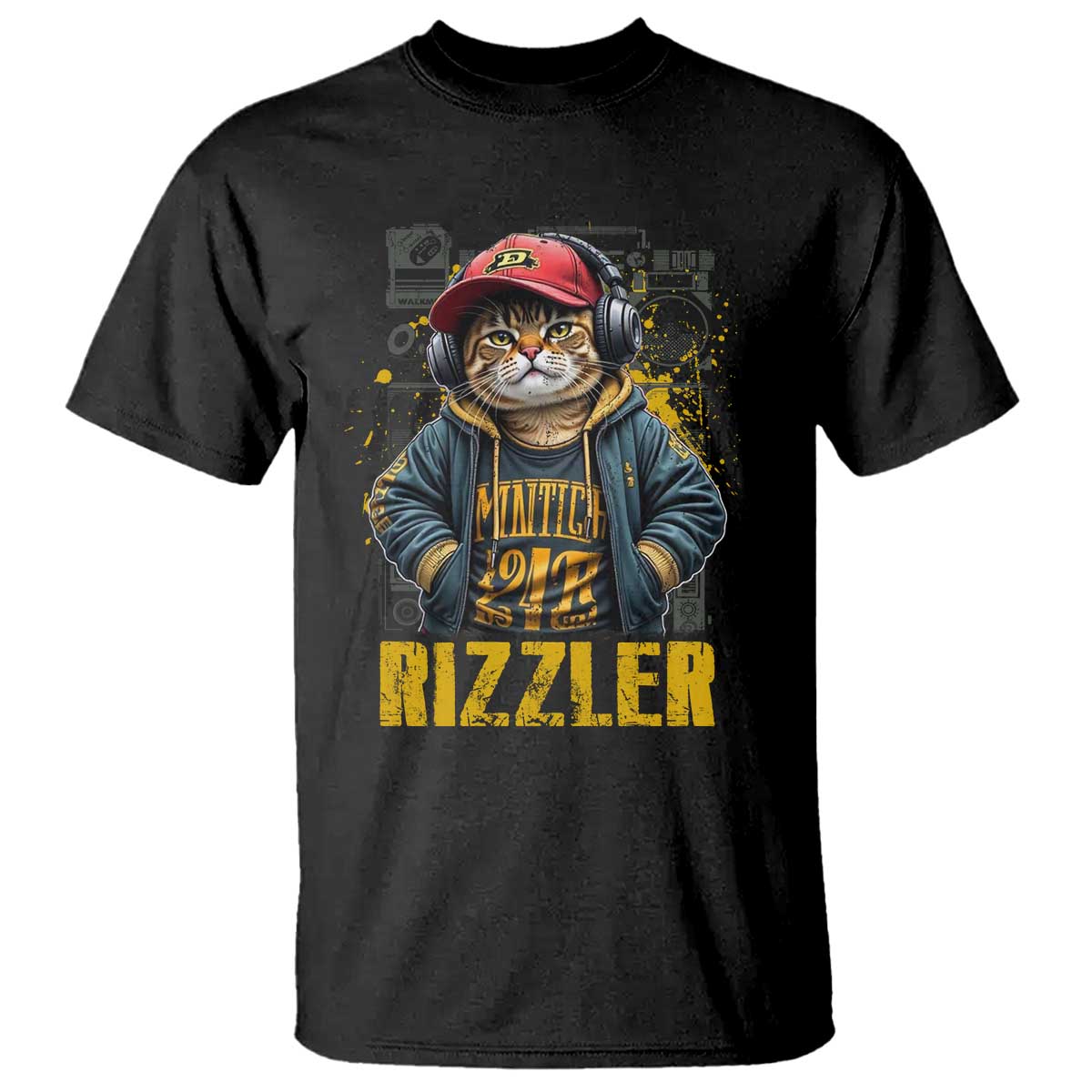 Funny Meme Rizzler Cat T Shirt TS09 Black Print Your Wear