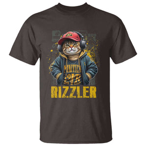 Funny Meme Rizzler Cat T Shirt TS09 Dark Chocolate Print Your Wear