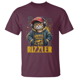 Funny Meme Rizzler Cat T Shirt TS09 Maroon Print Your Wear