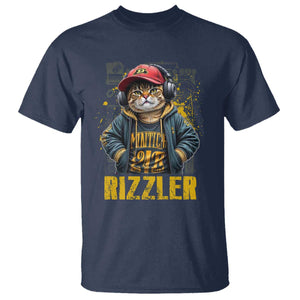 Funny Meme Rizzler Cat T Shirt TS09 Navy Print Your Wear