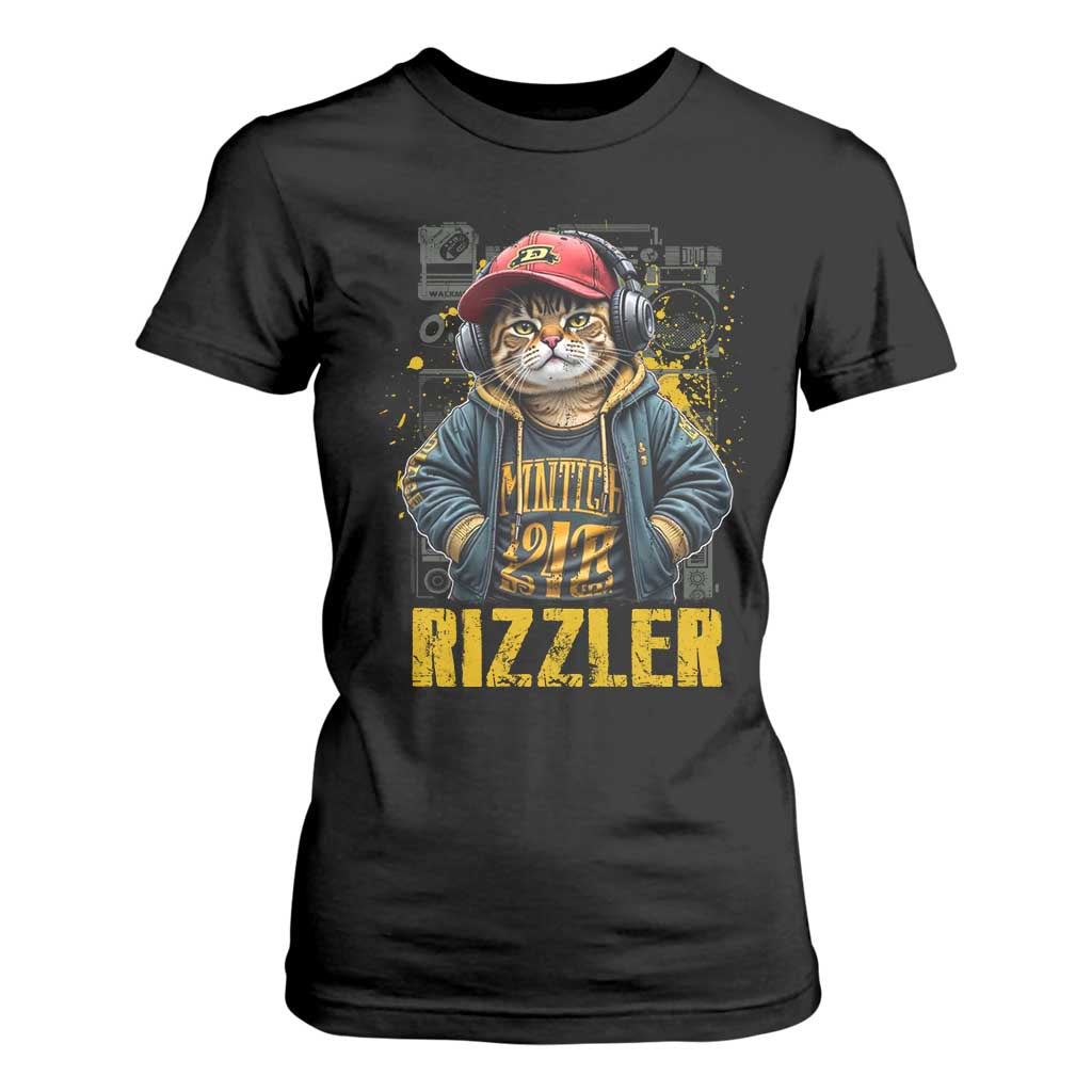 Funny Meme Rizzler Cat T Shirt For Women TS09 Black Print Your Wear