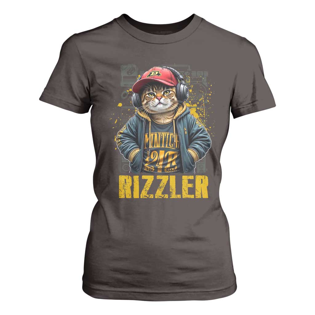 Funny Meme Rizzler Cat T Shirt For Women TS09 Dark Chocolate Print Your Wear