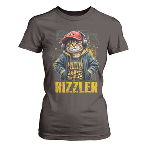 Funny Meme Rizzler Cat T Shirt For Women TS09 Dark Chocolate Print Your Wear