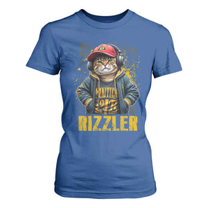 Funny Meme Rizzler Cat T Shirt For Women TS09 Royal Blue Print Your Wear