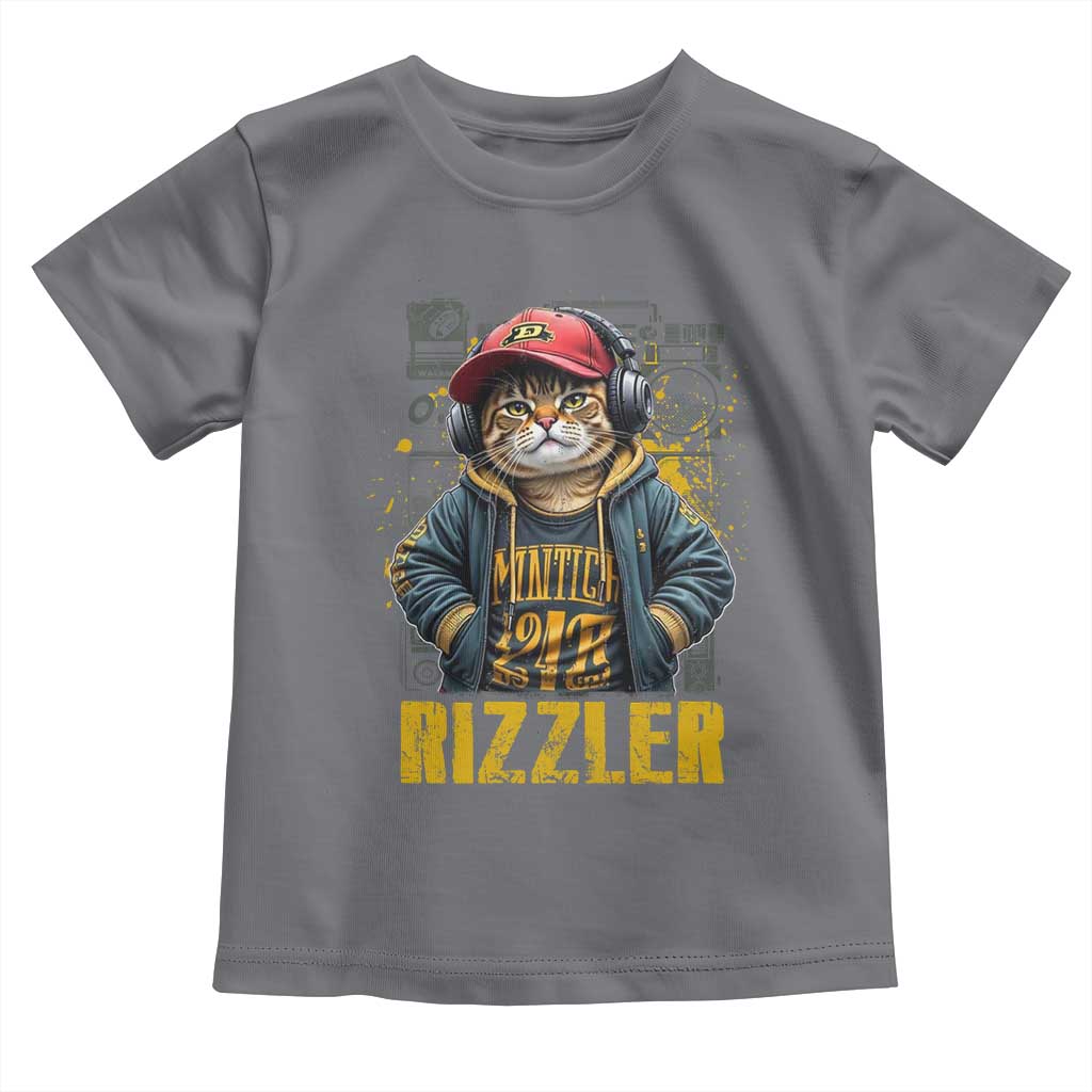Funny Meme Rizzler Cat Toddler T Shirt TS09 Charcoal Print Your Wear