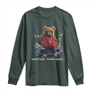 Teddy Fashion Hip Hop Long Sleeve Shirt Money talks Haters Mumble TS09 Dark Forest Green Print Your Wear