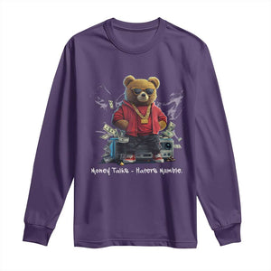 Teddy Fashion Hip Hop Long Sleeve Shirt Money talks Haters Mumble TS09 Purple Print Your Wear