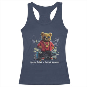 Teddy Fashion Hip Hop Racerback Tank Top Money talks Haters Mumble TS09 Navy Print Your Wear