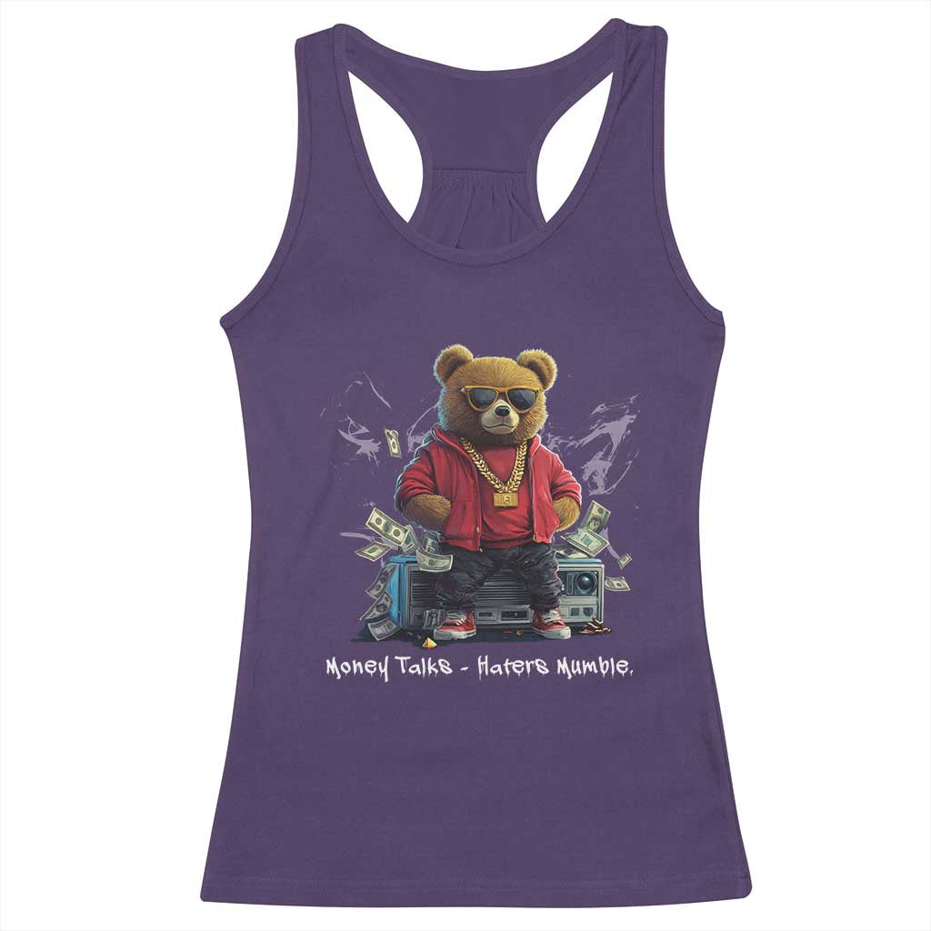 Teddy Fashion Hip Hop Racerback Tank Top Money talks Haters Mumble TS09 Purple Print Your Wear