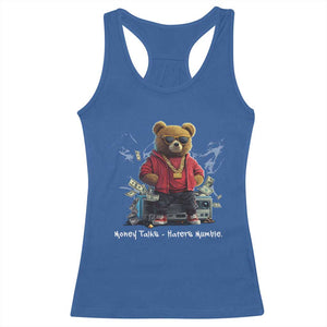 Teddy Fashion Hip Hop Racerback Tank Top Money talks Haters Mumble TS09 Royal Blue Print Your Wear