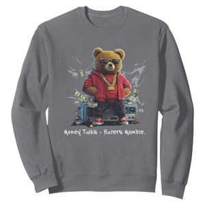 Teddy Fashion Hip Hop Sweatshirt Money talks Haters Mumble TS09 Charcoal Print Your Wear