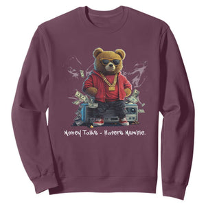 Teddy Fashion Hip Hop Sweatshirt Money talks Haters Mumble TS09 Maroon Print Your Wear