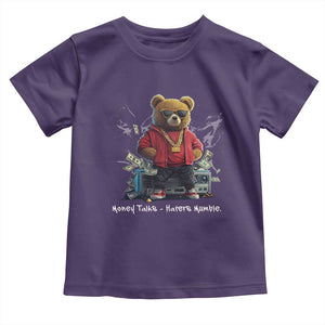 Teddy Fashion Hip Hop Toddler T Shirt Money talks Haters Mumble TS09 Purple Print Your Wear