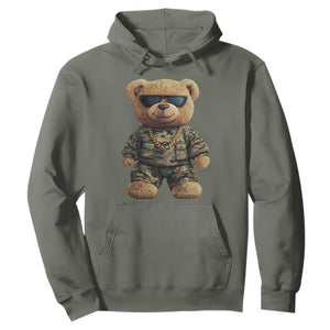 Camo Hip Hop Teddy Bear Hoodie Camouflage Gangsta Streetwear TS09 Military Green Print Your Wear