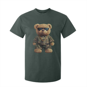 Camo Hip Hop Teddy Bear T Shirt For Kid Camouflage Gangsta Streetwear TS09 Dark Forest Green Print Your Wear