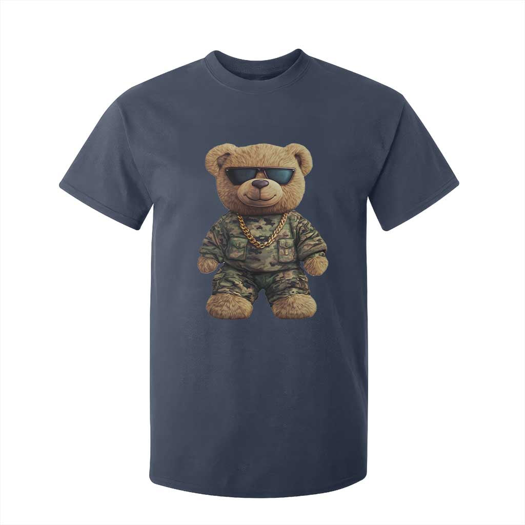 Camo Hip Hop Teddy Bear T Shirt For Kid Camouflage Gangsta Streetwear TS09 Navy Print Your Wear