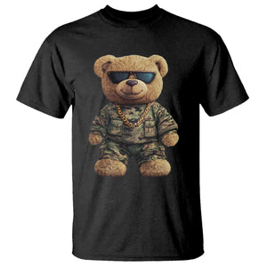 Camo Hip Hop Teddy Bear T Shirt Camouflage Gangsta Streetwear TS09 Black Print Your Wear